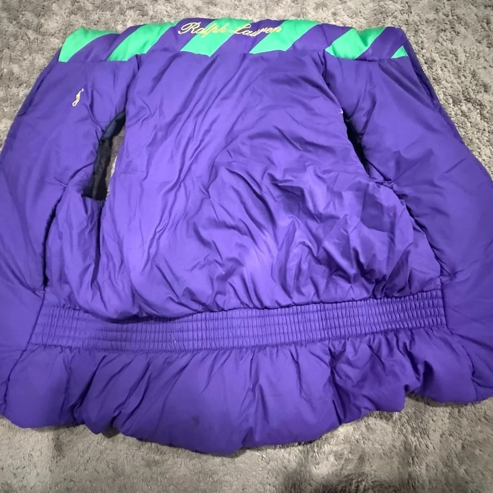 Ralph Lauren Purple and Green Puffer Jacket